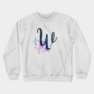 Floral Monogram W Pretty Lilac Bouquet Crewneck Sweatshirt